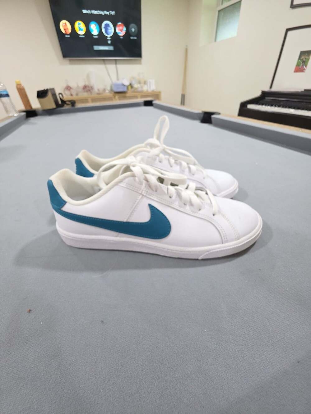 Nike Women's Court Royale White and Blustery Blue Casual Sneakers (749867-107)